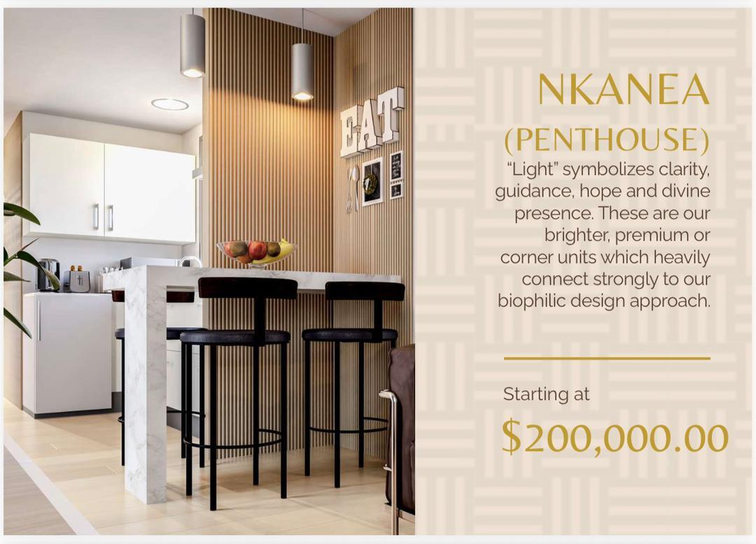 KoSa Palms NKANEA — penthouse residence interior, ecoluxury beachfront development Ampenyi-Elmina Cape Coast Ghana