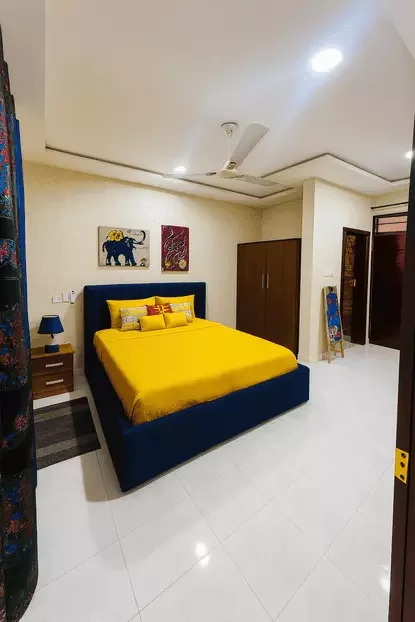 Bedroom 1 AC of Cape Coast Airbnb property managed by Gold Lion International